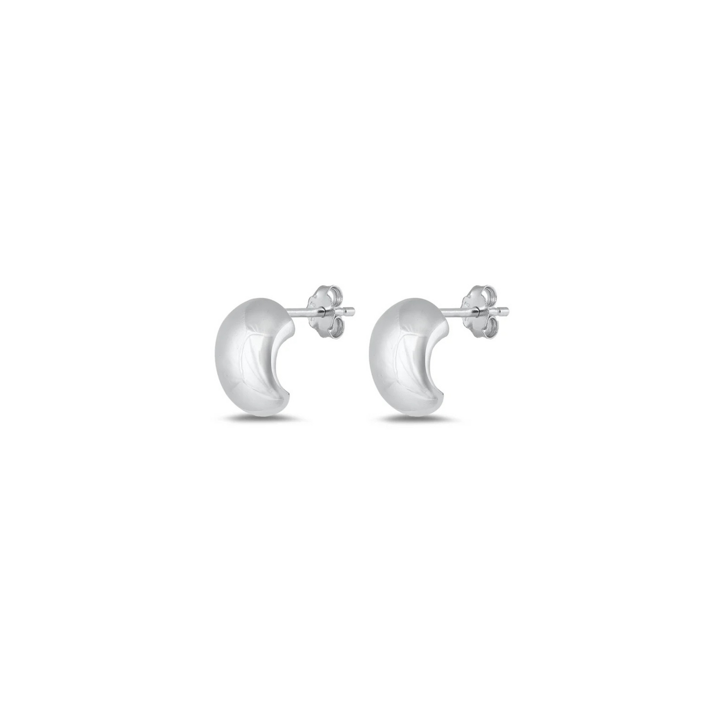 Chunky 925 sterling silver half hoop earrings with polished finish – bold everyday studs.