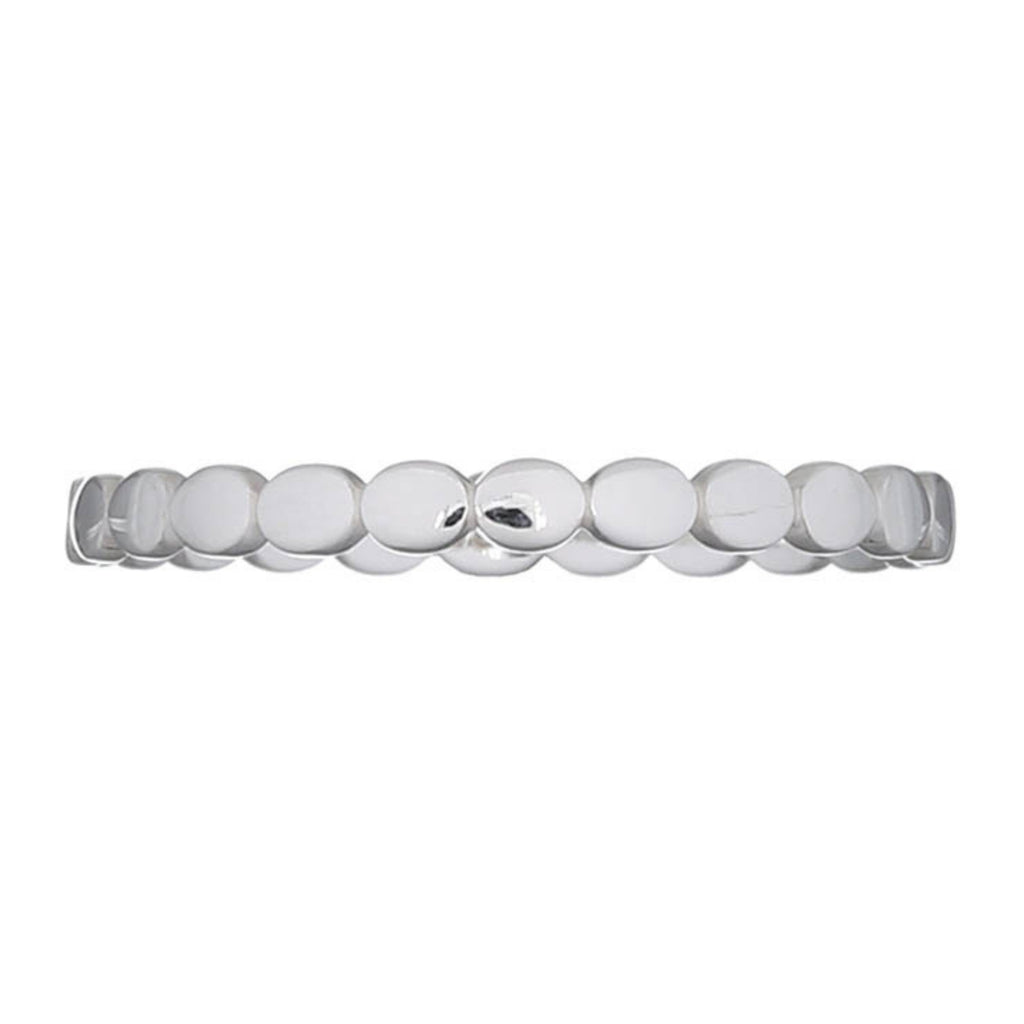 925 sterling silver dot link stackable ring with polished geometric design