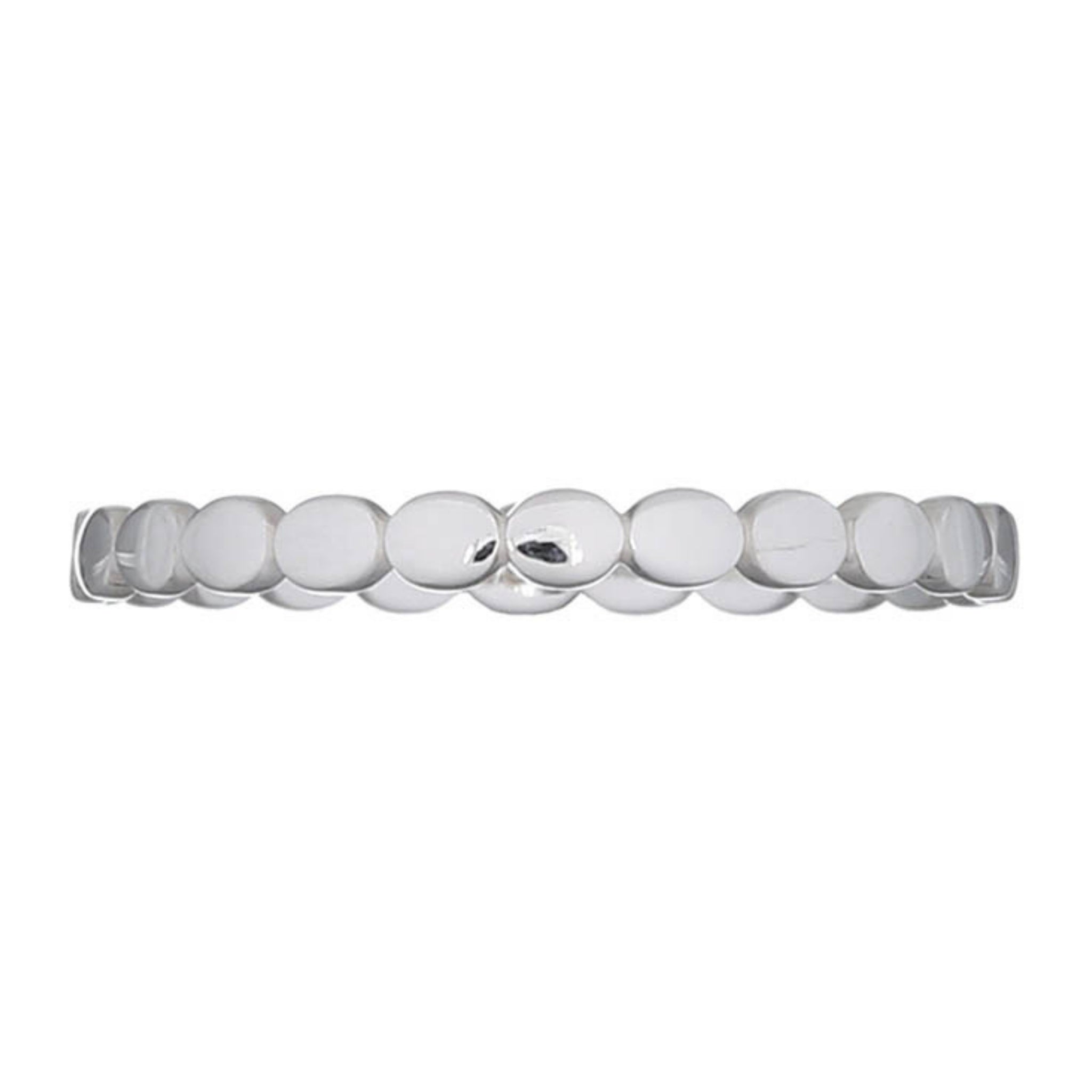925 sterling silver dot link stackable ring with polished geometric design