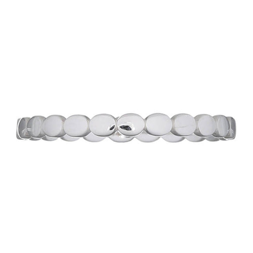 925 sterling silver dot link stackable ring with polished geometric design