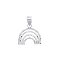 925 sterling silver hammered rainbow pendant necklace with textured finish