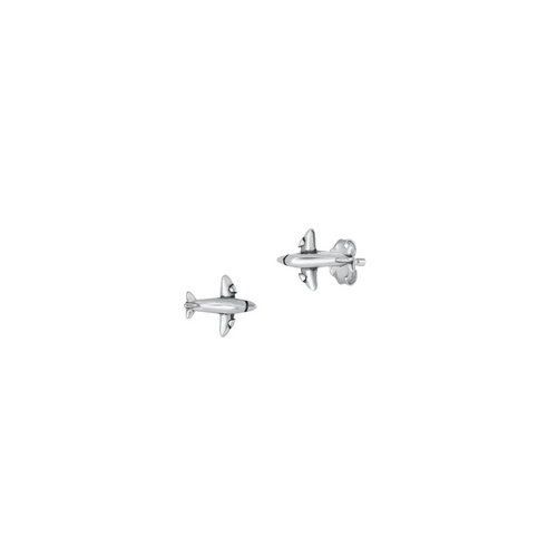 Tiny 925 sterling silver airplane stud earrings for travel lovers