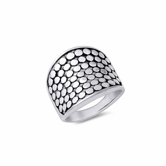 Bali style sterling silver ring, bold silver statement ring, oxidized silver jewelry