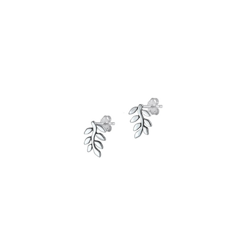 925 sterling silver olive leaf stud earrings with nature-inspired design