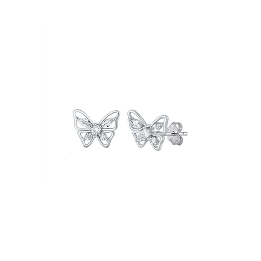 Butterfly Sterling Silver Stud Earrings