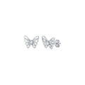 Sterling silver butterfly stud earrings with sparkly clear CZ stones—cute, lightweight, and perfect for everyday wear!