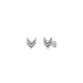 Sterling silver chevron stud earrings with oxidized finish, bold and stylish for everyday wear.