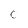 Crescent moon pendant in 925 sterling silver with dotted lunar phase design