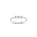 Dainty sterling silver "I Love You" ring with heart engraving and minimalist design
