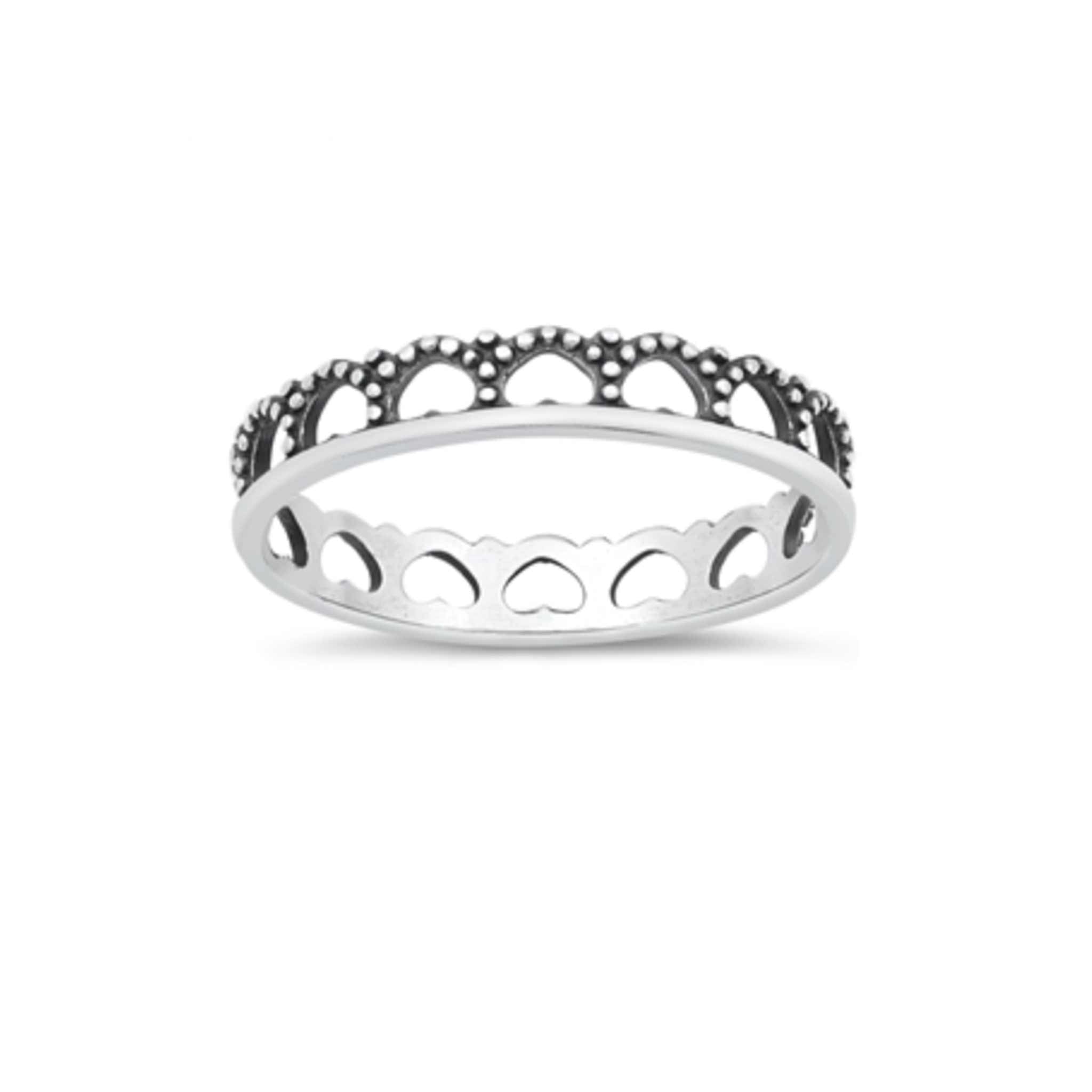 Sterling silver heart band ring, dainty love jewelry, minimalist stacking ring