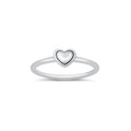 925 Sterling silver heart ring, oxidized finish, minimalist love jewelry