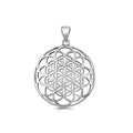 925 sterling silver mandala pendant with intricate geometric design, symbolizing balance and harmony.