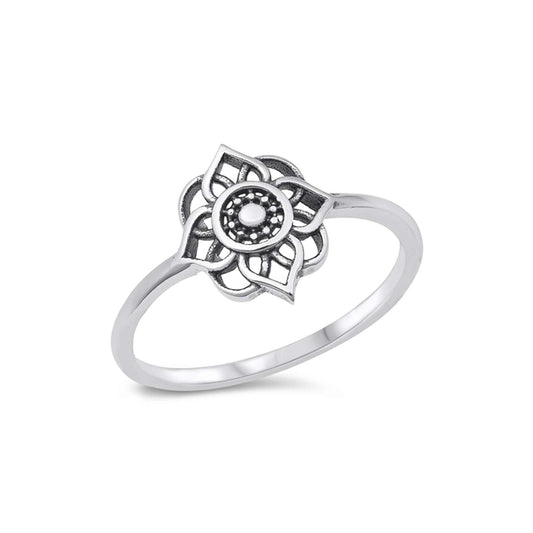 Mandala Sterling Silver Ring
