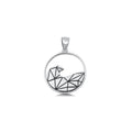 Origami Wave Pendant in 925 Sterling Silver, Geometric Ocean Necklace Charm, Minimalist Silver Beach Jewelry