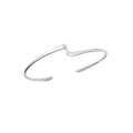 Shop the Sterling Silver Bangle Bracelet with a polished finish, 45 x 58 mm adjustable fit, and 9.4 mm face height. Free polishing cloth included!