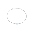 Sterling Silver Bracelet - Evil Eye | Adjustable