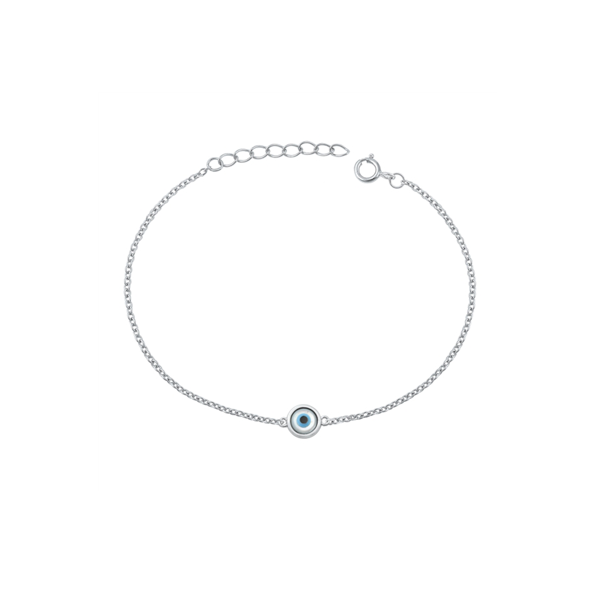 Sterling Silver Bracelet - Evil Eye | Adjustable