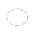 Sterling silver bracelet with clear CZ stones and an adjustable 7" to 8" chain.