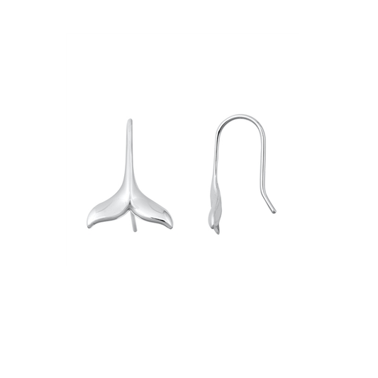 Silver Earrings - Whale Tail