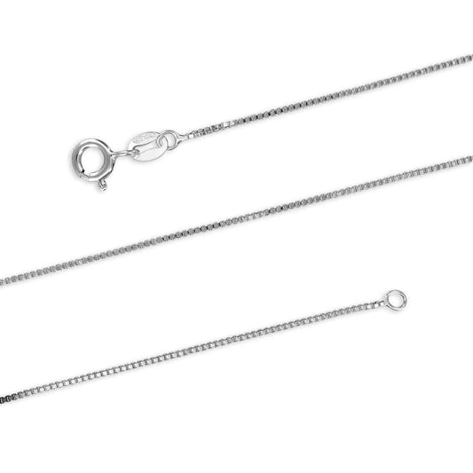 925 Sterling Silver Italian Box Chain – 14 Inch, Dainty & Stylish Choker
