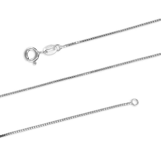 925 Sterling Silver Italian Box Chain – 24 Inch, Long & Elegant Necklace