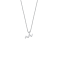 Minimalist Aquarius zodiac necklace with a 10 mm 925 sterling silver pendant and adjustable chain.