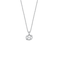 Graceful Cancer zodiac necklace with a 10 mm 925 sterling silver pendant and adjustable chain.