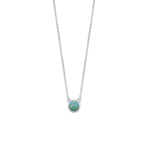 Turquoise Silver Stone Necklace