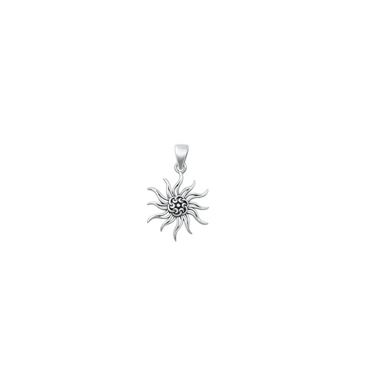 925 Sterling Silver Tribal Sun Pendant – Boho Radiance