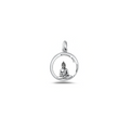 925 sterling silver Buddha pendant in open circle spiritual design