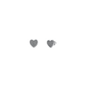 925 sterling silver heart stud earrings with oxidised dotted texture