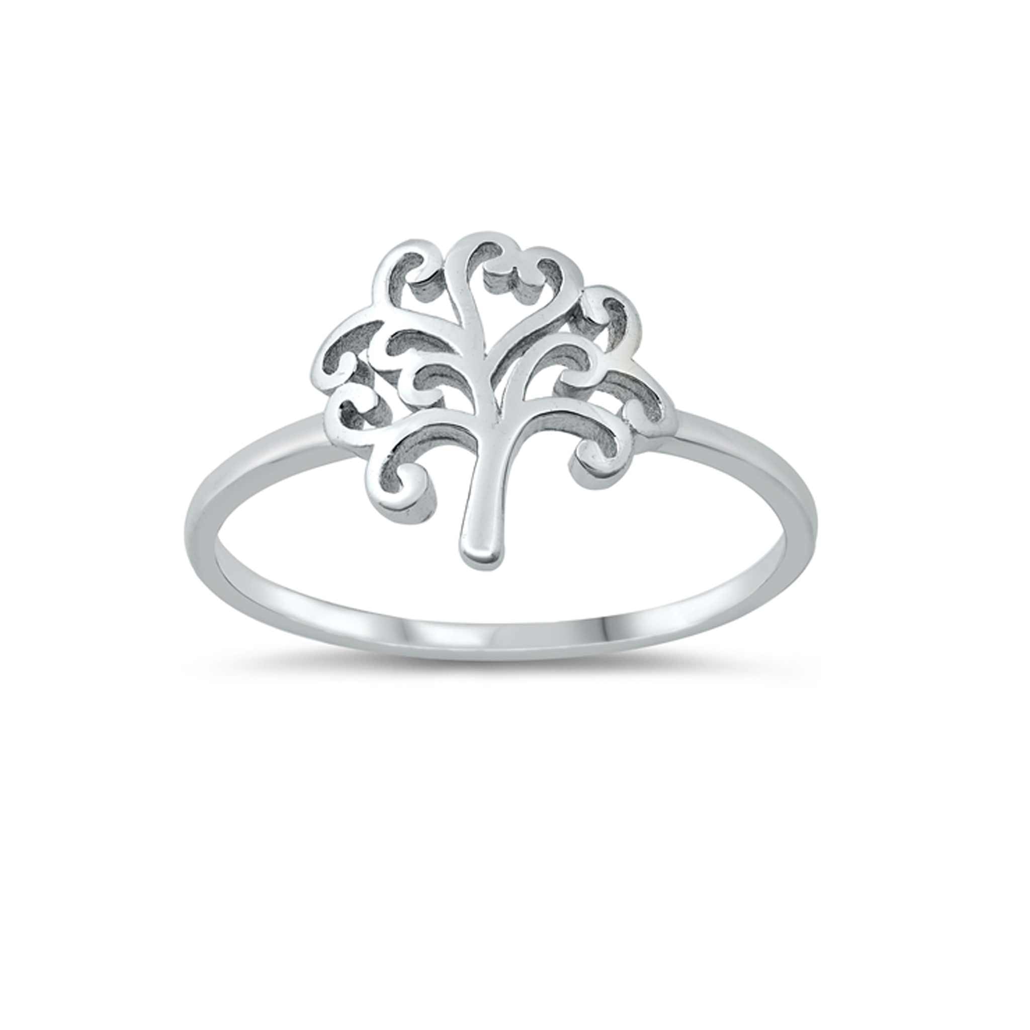 Sterling silver Tree of Life ring, symbolic jewelry, nature-inspired silver ring