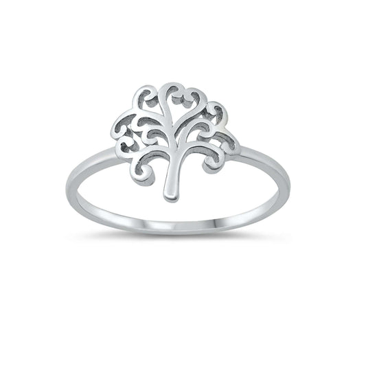 Sterling silver Tree of Life ring, symbolic jewelry, nature-inspired silver ring