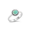 Sterling silver turquoise ring, boho vintage-inspired jewelry, simulated turquoise stone