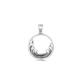 925 Sterling Silver Waves Pendant, Sculpted Ocean Charm Necklace, Minimalist Sea-Inspired Jewellery