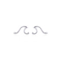 Dainty 925 sterling silver sea wave stud earrings with butterfly back, ocean-inspired minimalist design
