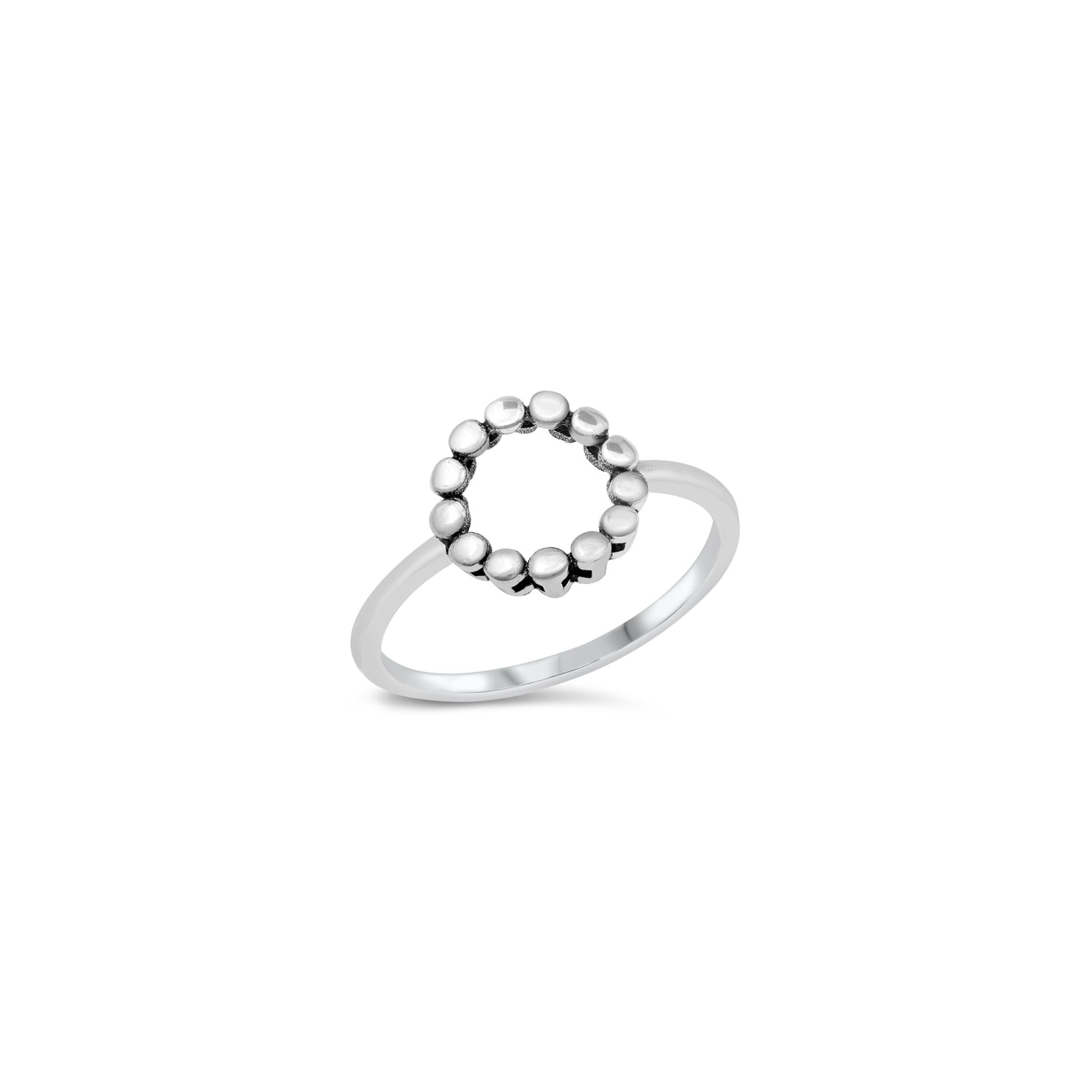  Sterling silver circle style ring, minimalist design, everyday wear.