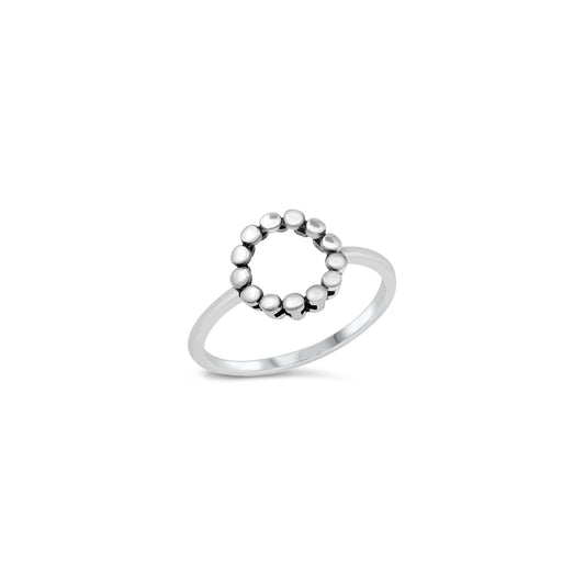  Sterling silver circle style ring, minimalist design, everyday wear.