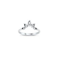Sterling silver crown ring, dainty teardrop design, minimalist stacking ring