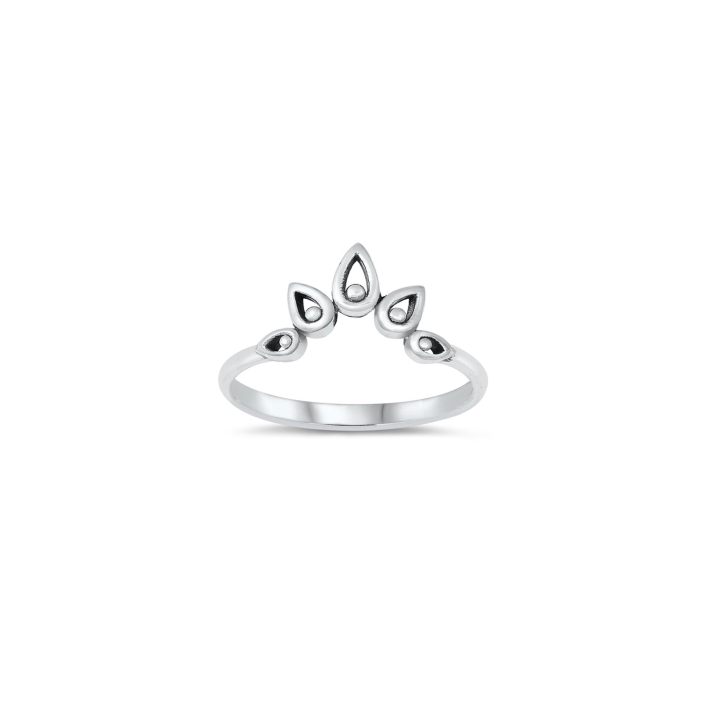 Crown Style Sterling Silver Ring