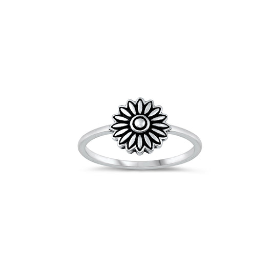 Sterling Silver Flower Silver Ring