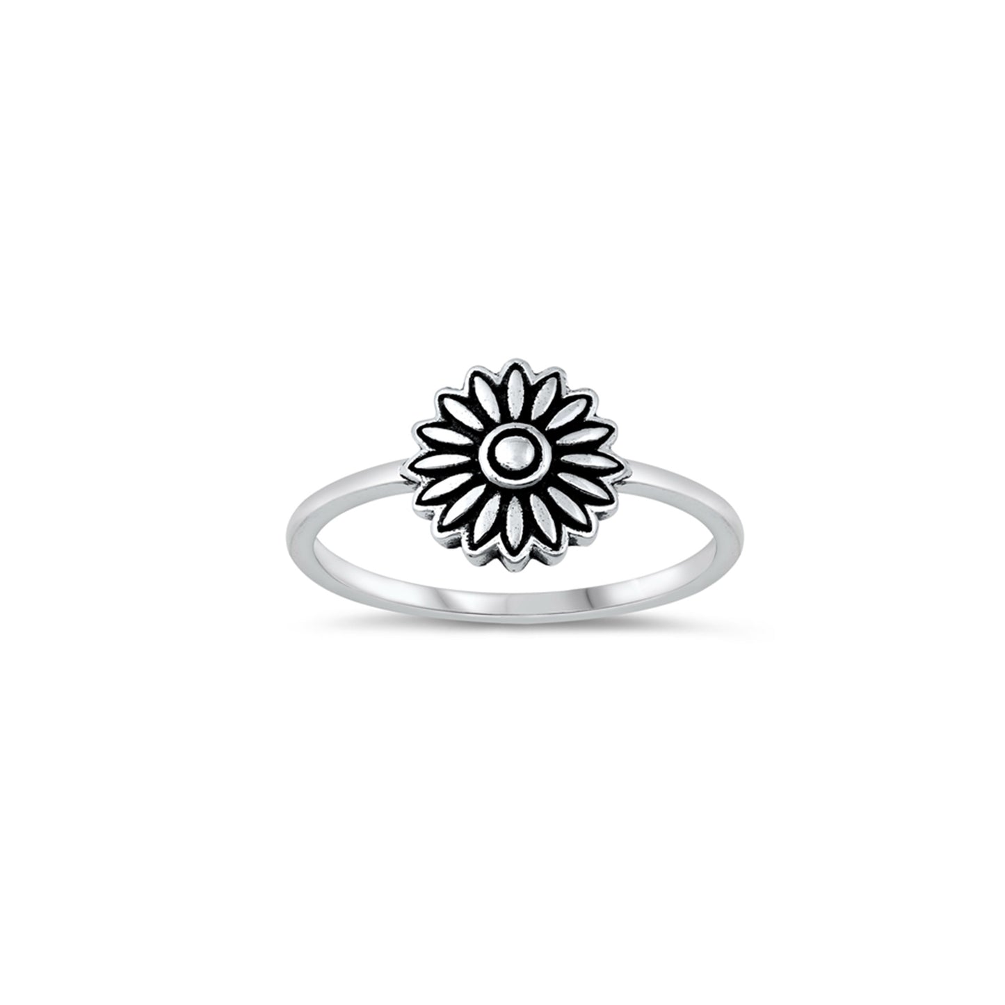 Sterling silver flower ring, nature-inspired jewelry, boho floral design