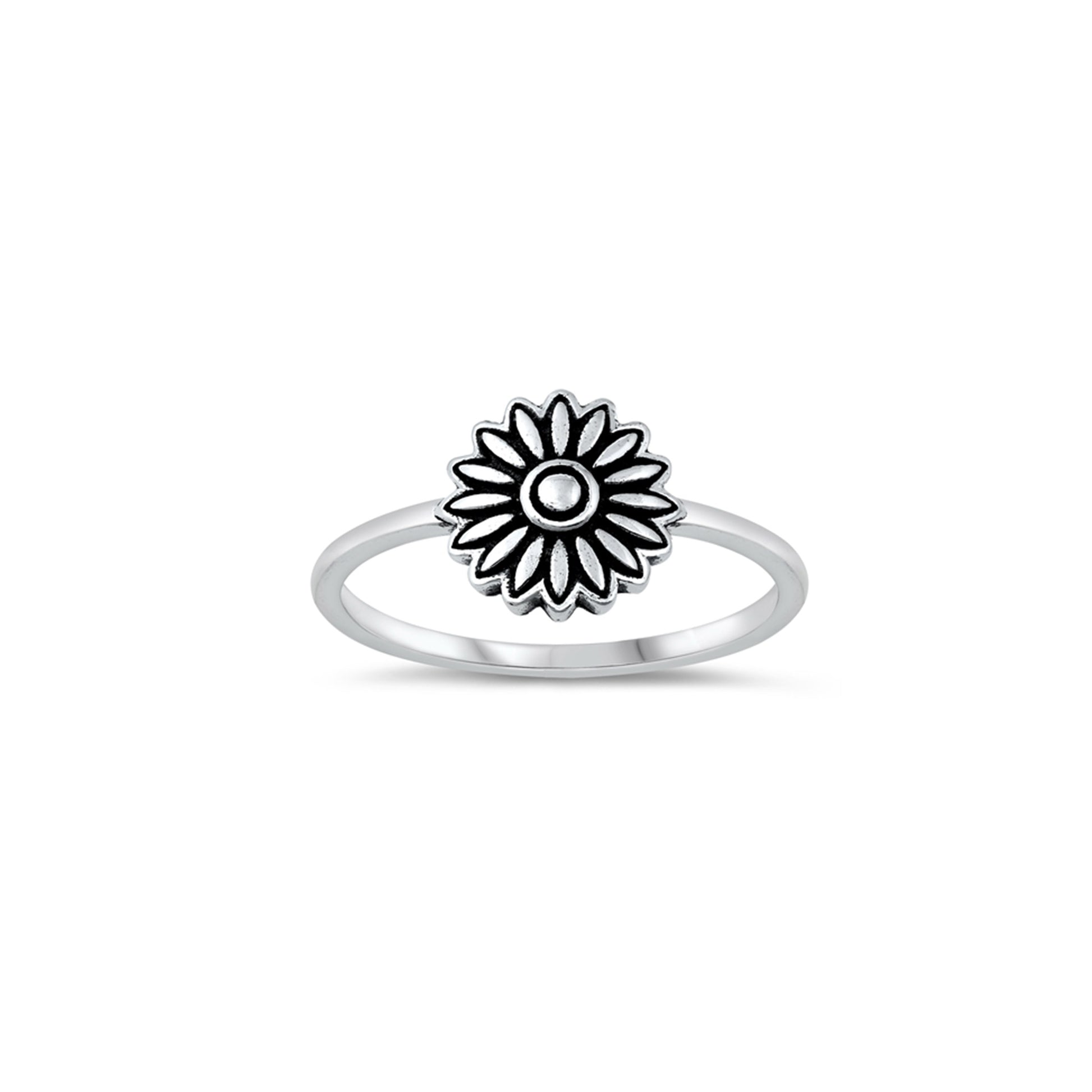 Sterling silver flower ring, nature-inspired jewelry, boho floral design