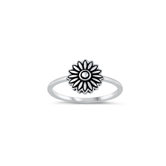 Sterling silver flower ring, nature-inspired jewelry, boho floral design