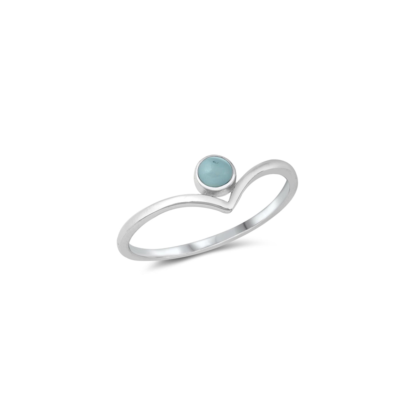 Larimar sterling silver ring, ocean-inspired gemstone ring, minimalist silver ring with Larimar