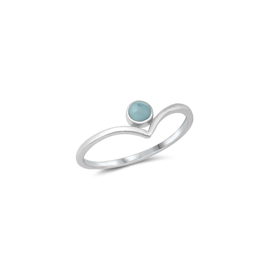 Larimar sterling silver ring, ocean-inspired gemstone ring, minimalist silver ring with Larimar