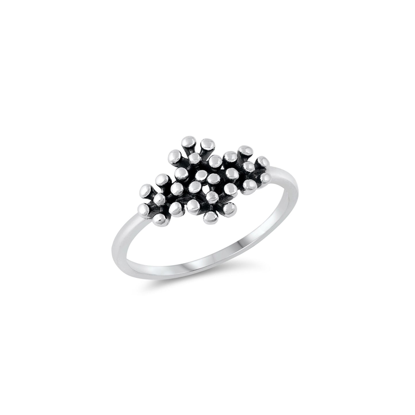 Sterling silver beaded ring, unique textured silver ring, minimalist silver jewelry