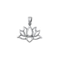 Elegant 925 sterling silver lotus pendant, minimalist spiritual jewelry, lightweight silver charm.