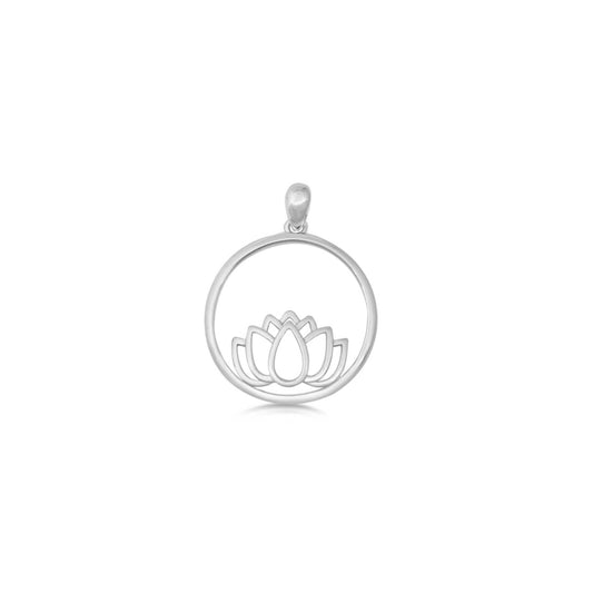 925 Sterling Silver Lotus Pendant, Minimalist Spiritual Jewellery, Open Lotus Flower Necklace Charm.