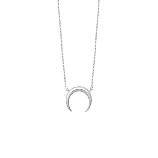 925 sterling silver crescent moon necklace, celestial jewelry, minimalist silver chain.